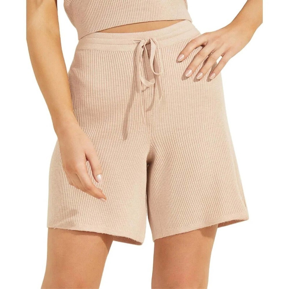 JR519 Guess Charli Bermuda Sweat Ribbed Shorts Size M